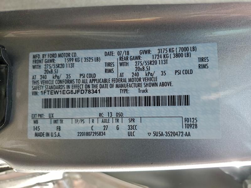 2018 Ford F150 Supercrew