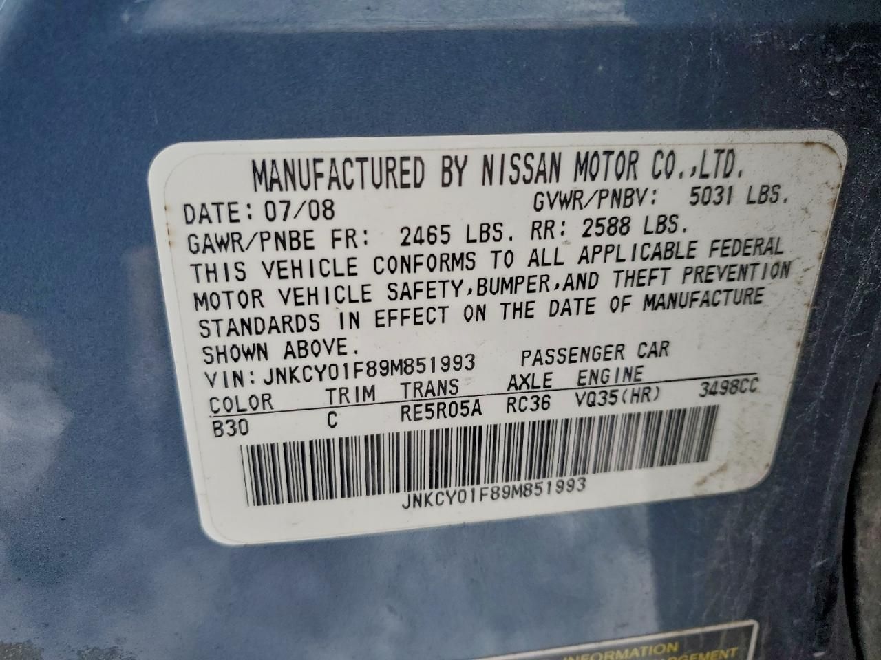 2009 Infiniti M35 Base