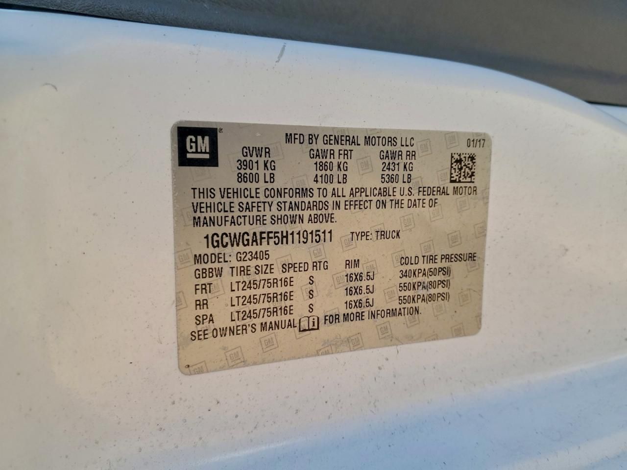 2017 Chevrolet Express G2500