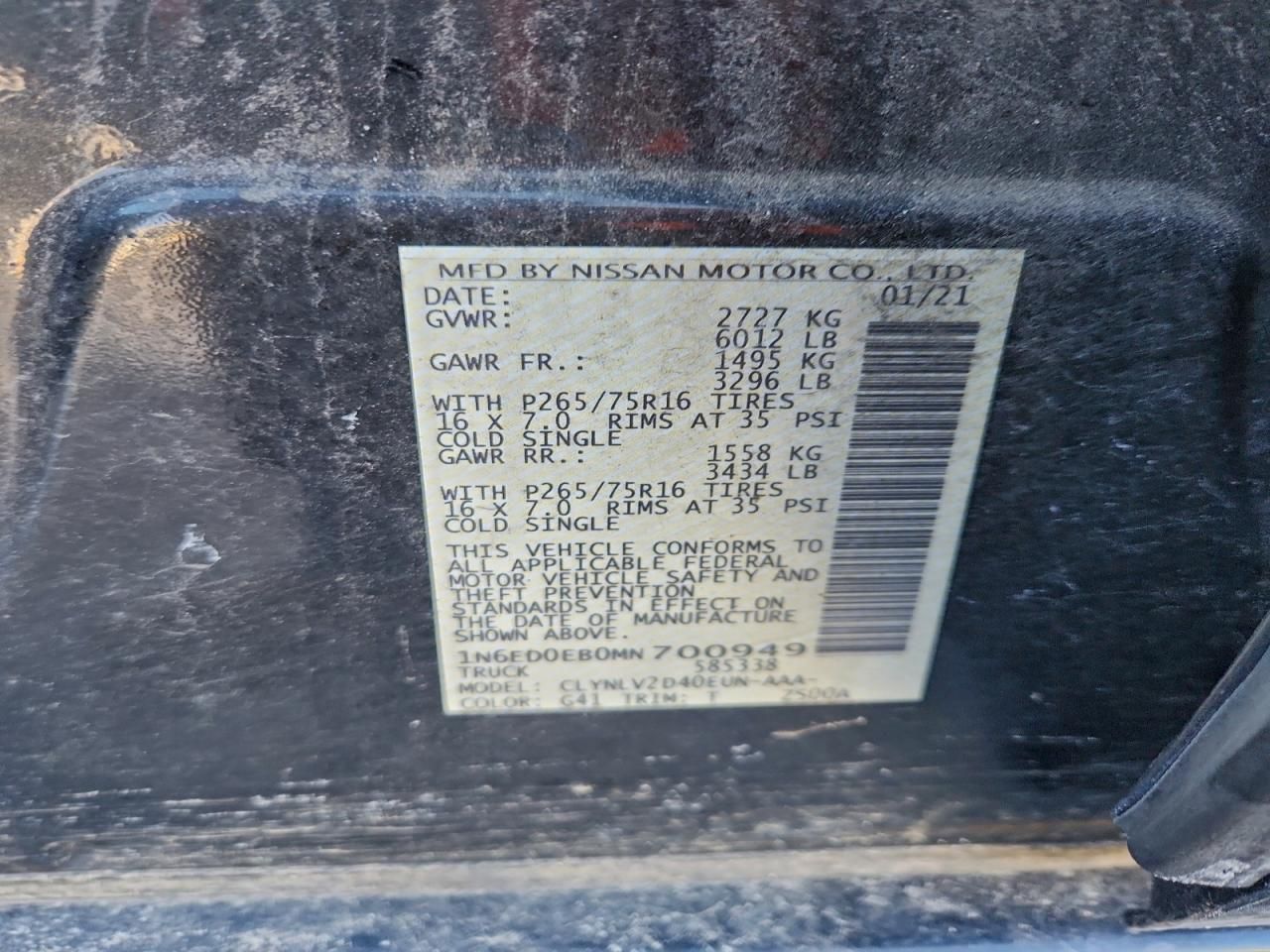 2021 Nissan Frontier s