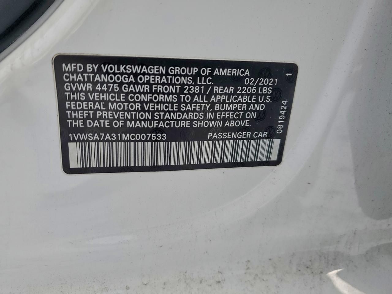 2021 Volkswagen Passat se