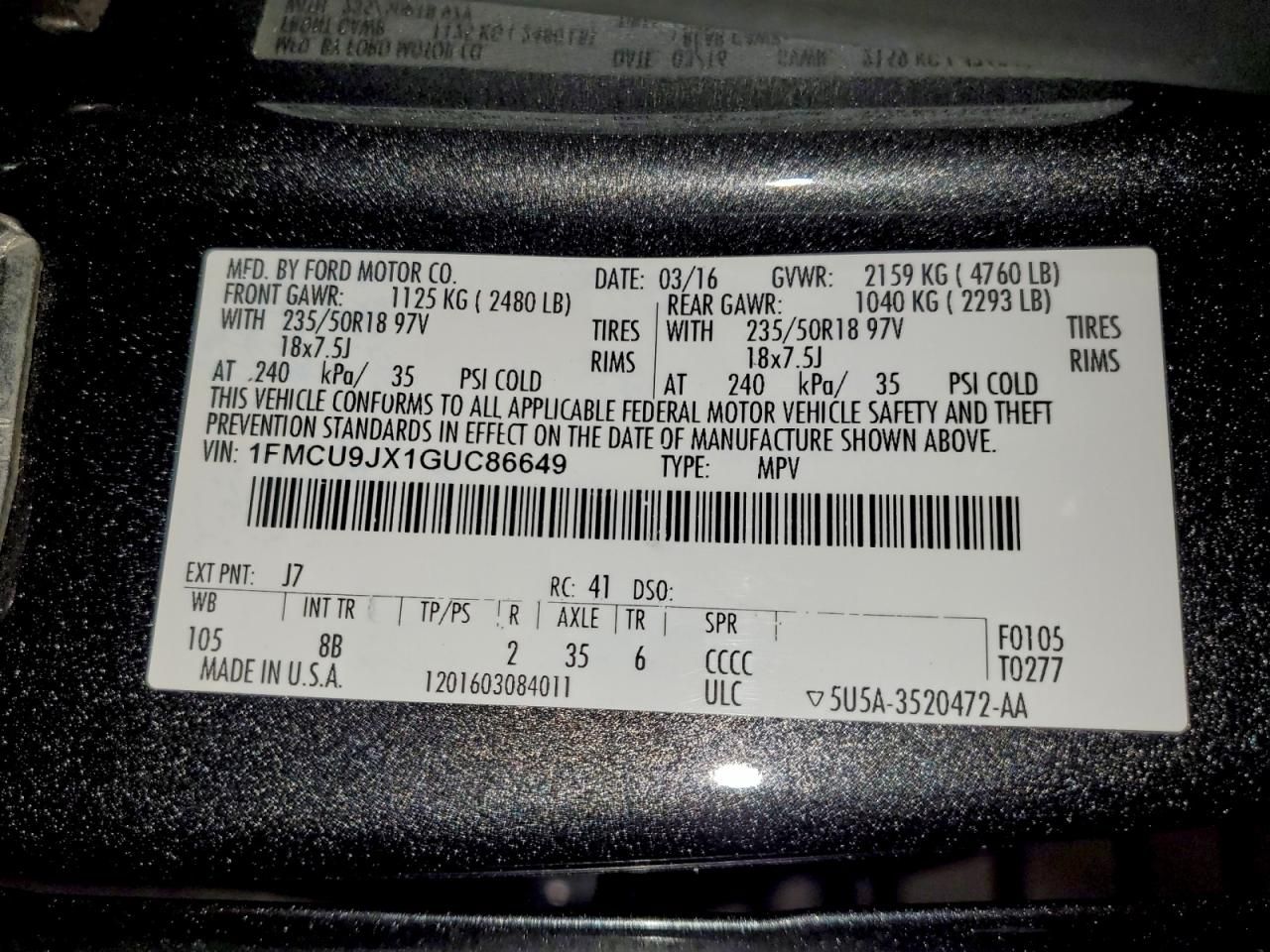 2016 Ford Escape Titanium