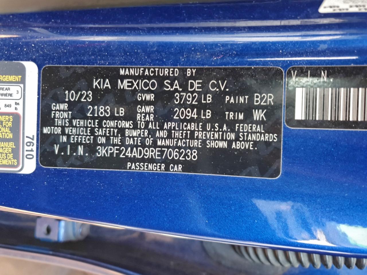 2024 KIA Forte lx