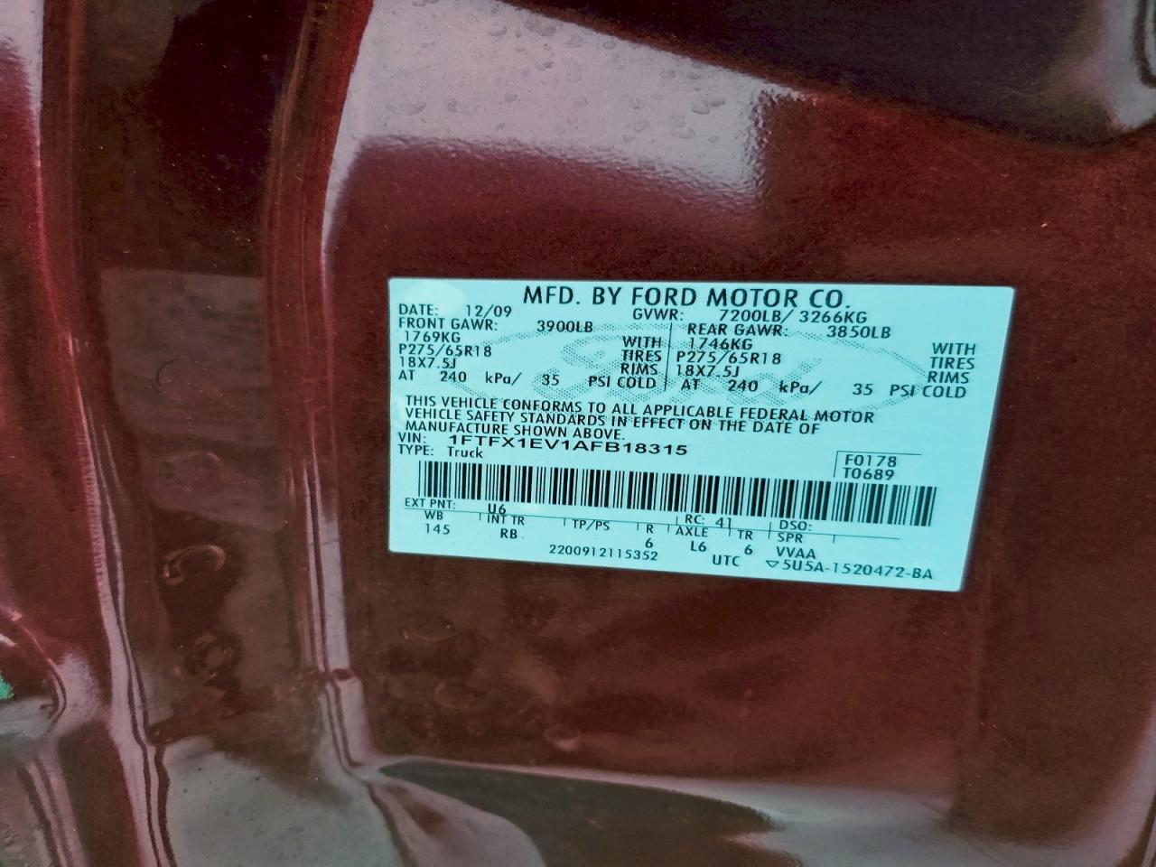 2010 Ford F150 Super Cab