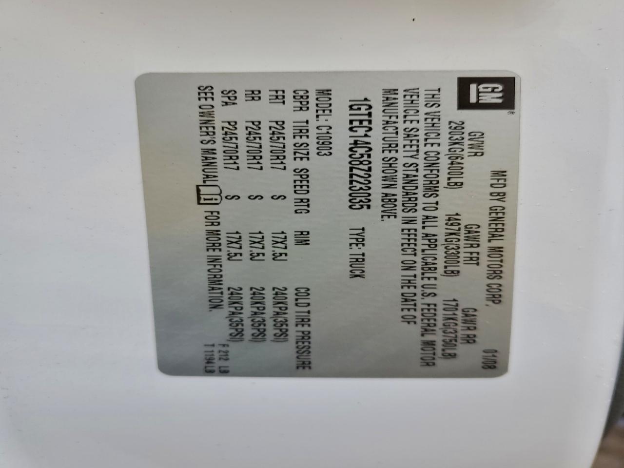 2008 GMC Sierra C1500