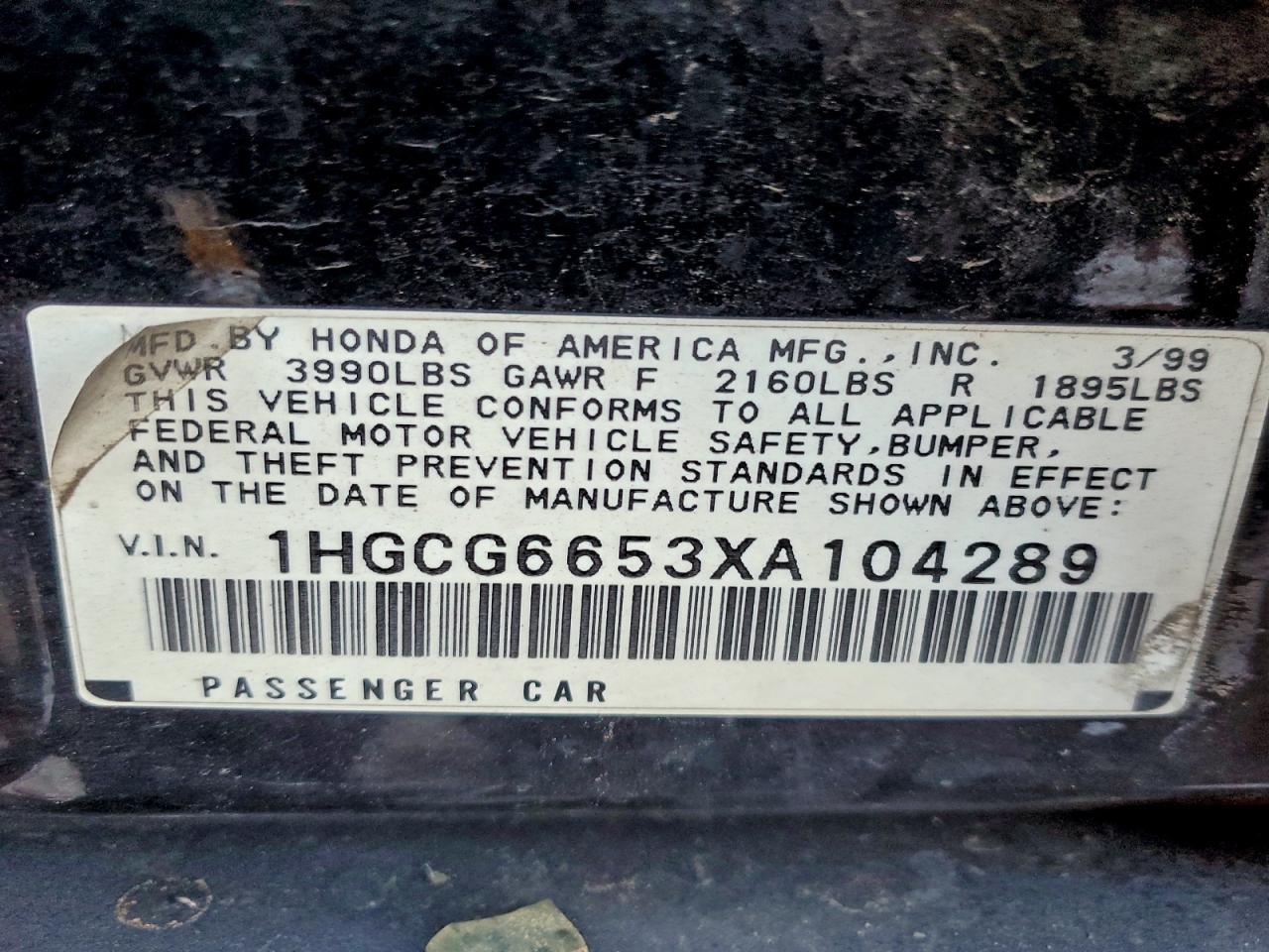 1999 Honda Accord lx