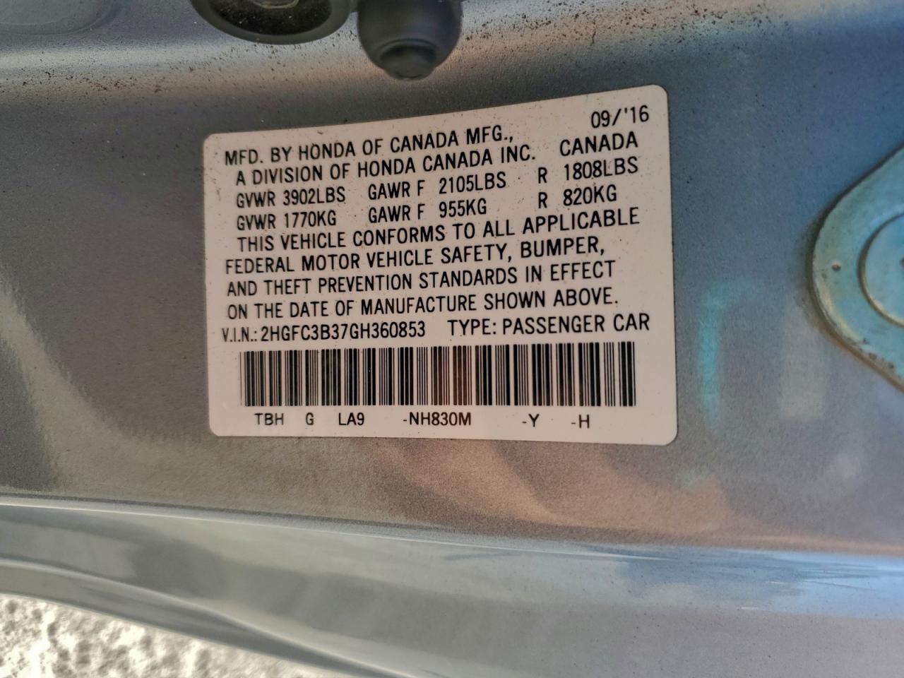 2016 Honda Civic ex