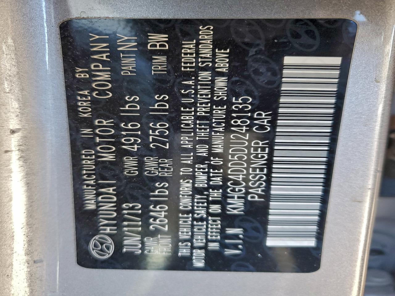2013 Hyundai Genesis 3.8l