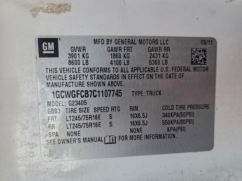2012 Chev Rolet Express 2500 Utility / Service van