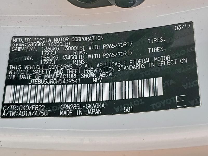 2017 Toyota 4runner Sr5/sr5 Premium