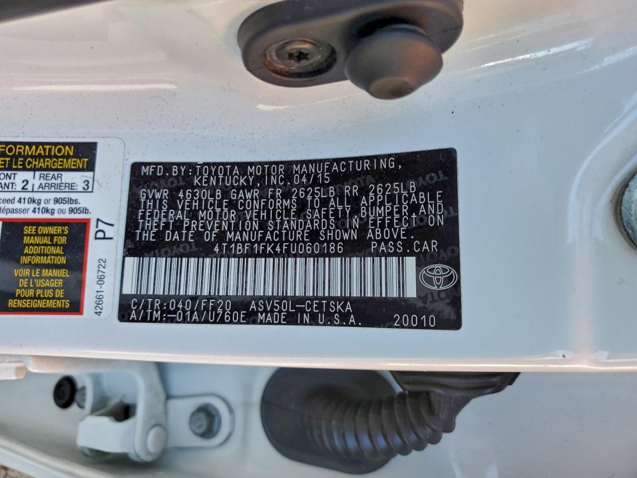 2015 Toyota Camry le