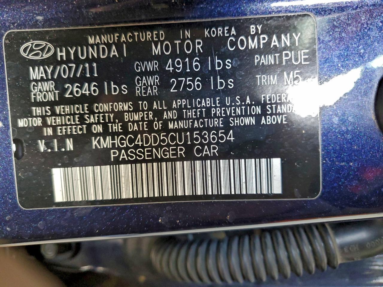 2012 Hyundai Genesis 3.8l