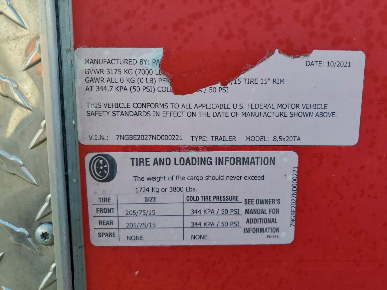 2022 Patriot Cargo 8.5X20TA Enclosed Cargo Trailer