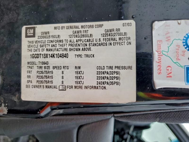 2004 Chevrolet S Truck S10