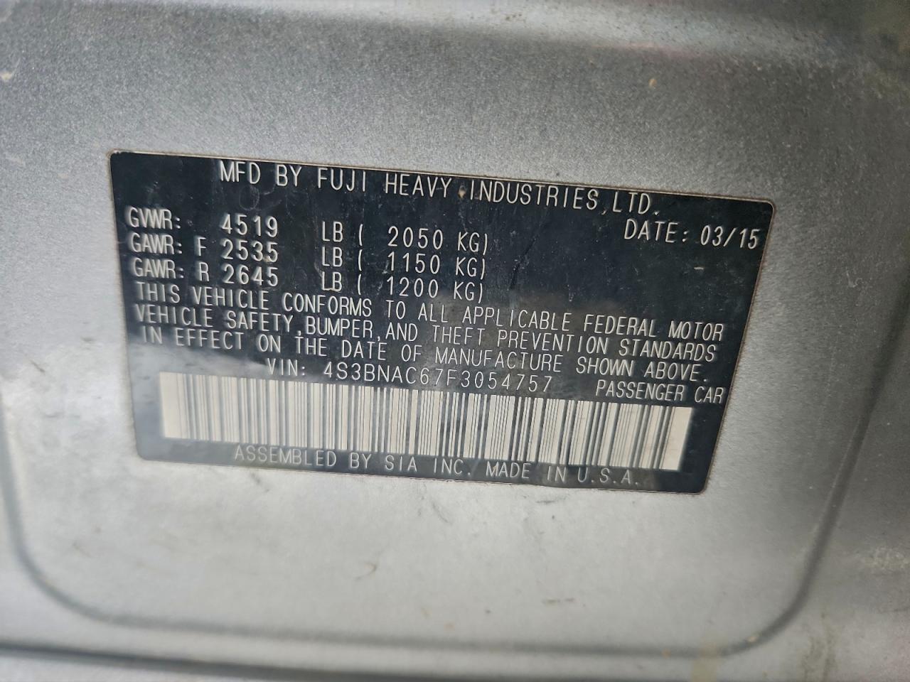 2015 Subaru Legacy 2.5i Premium