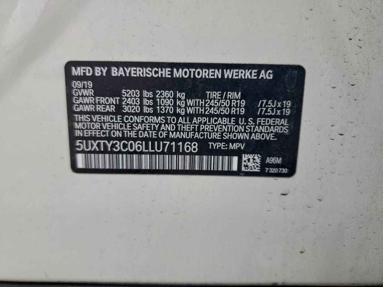 2020 BMW X3 Sdrive30i