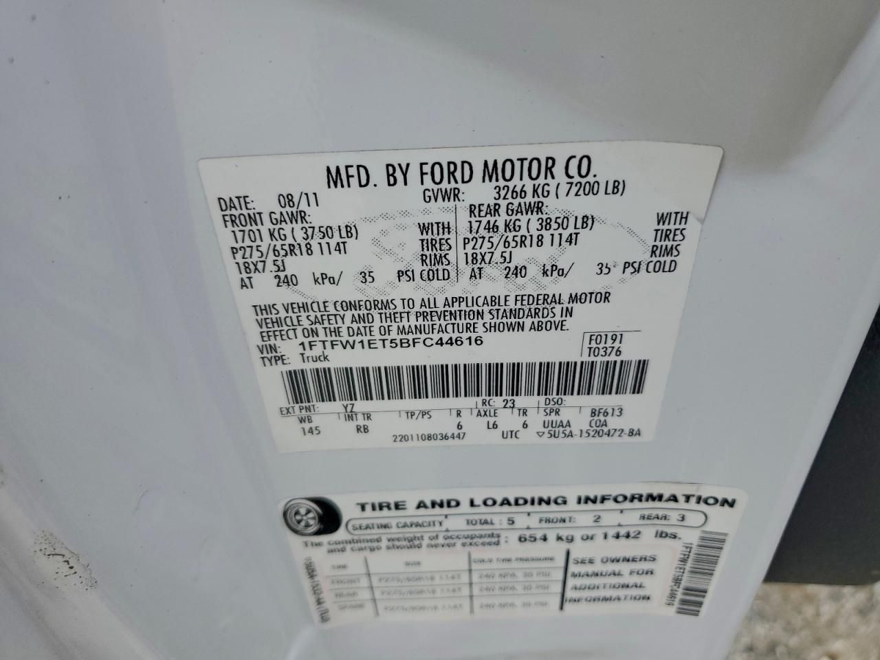 2011 Ford F150 Supercrew