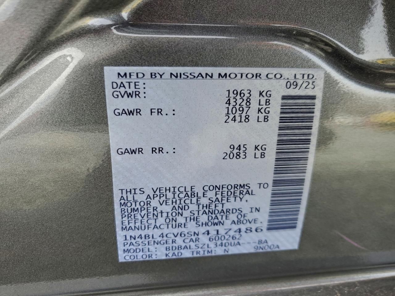 2025 Nissan Altima sr