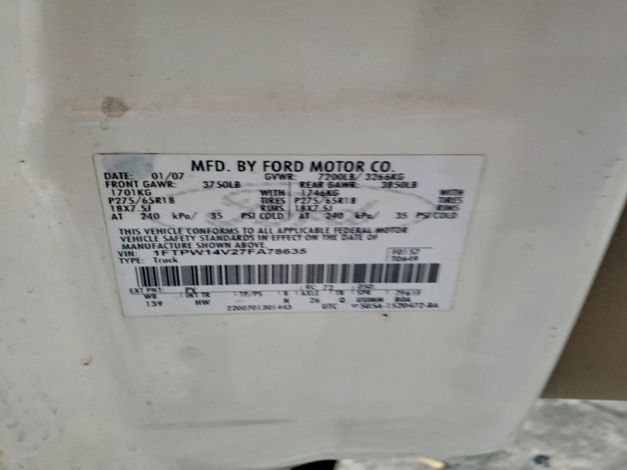 2007 Ford F150 Supercrew