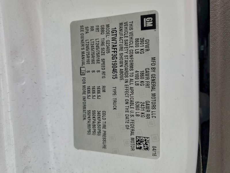 2016 GMC Savana G2500