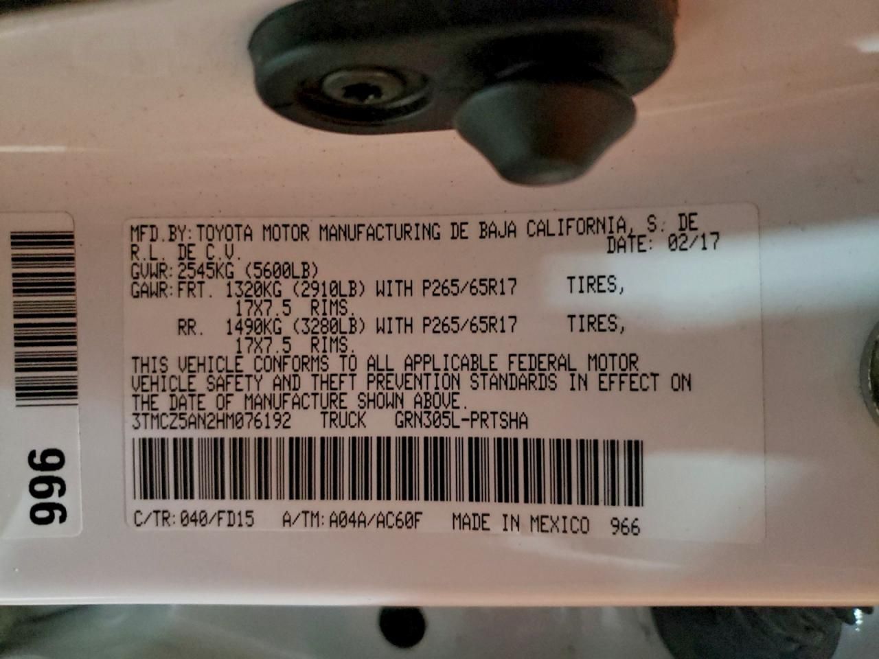 2017 Toyota Tacoma Double cab