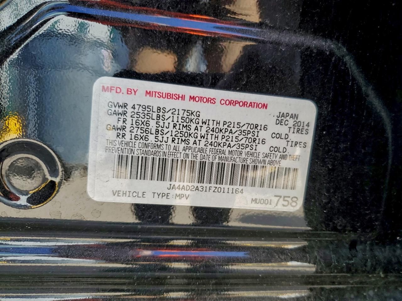 2015 Mitsubishi Outlander es