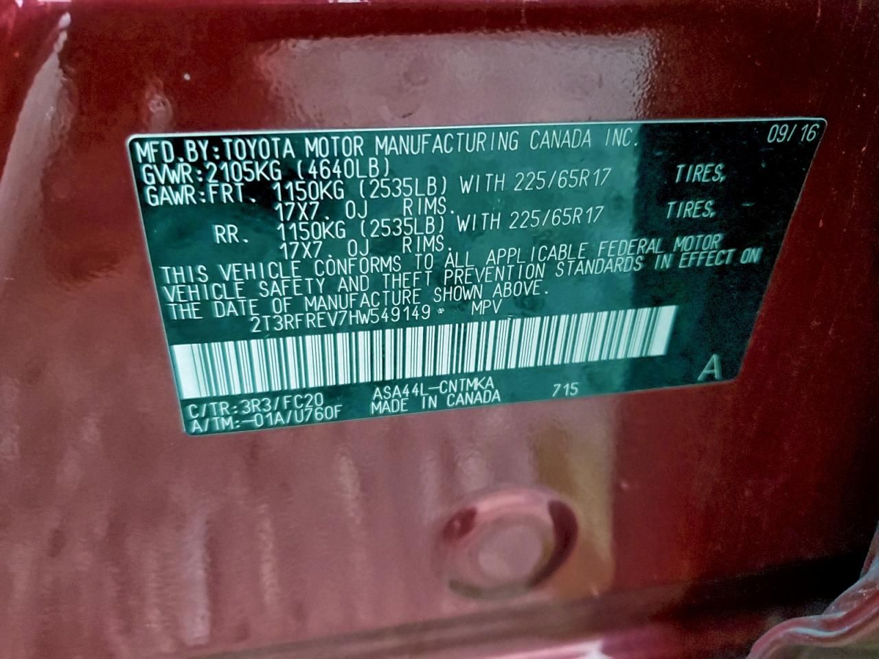 2017 Toyota Rav4 xle