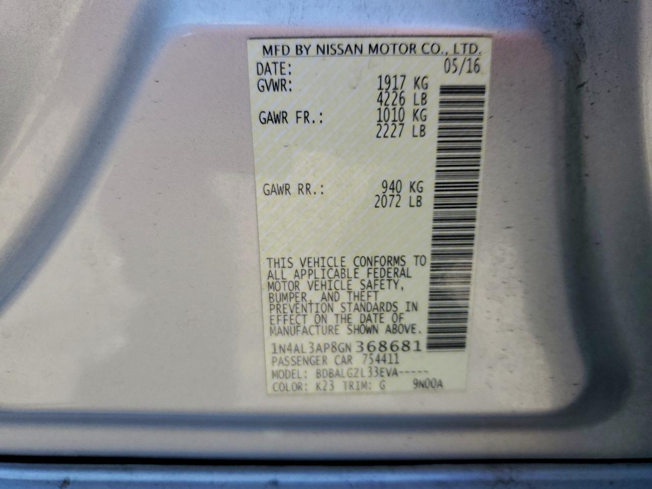 2016 Nissan Altima 2.5