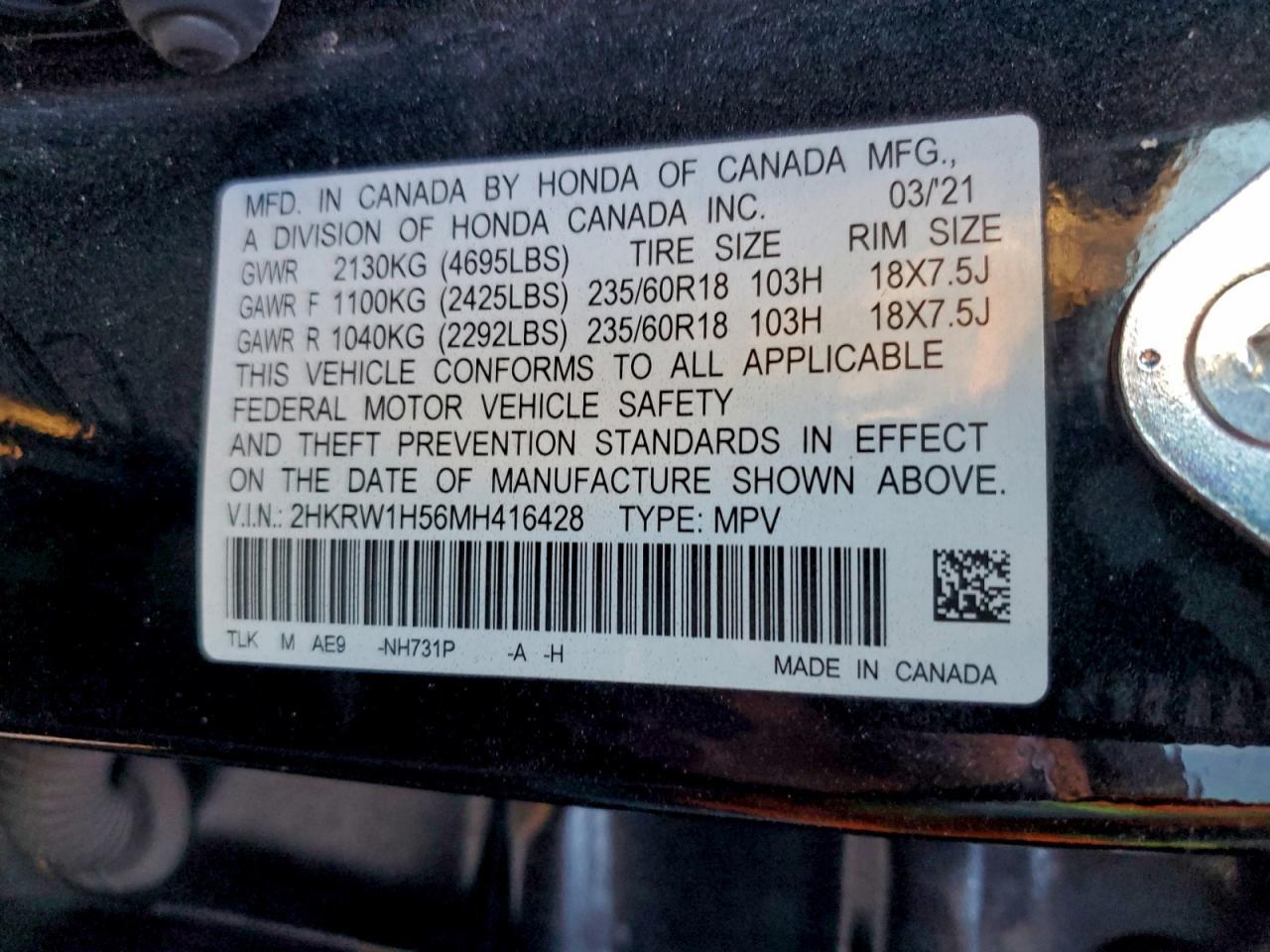 2021 Honda Cr-v ex