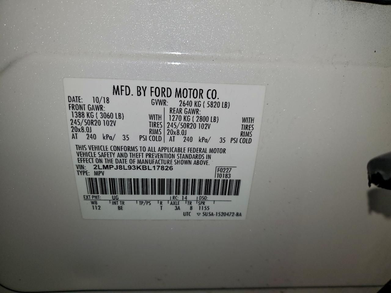 2019 Lincoln Nautilus Reserve