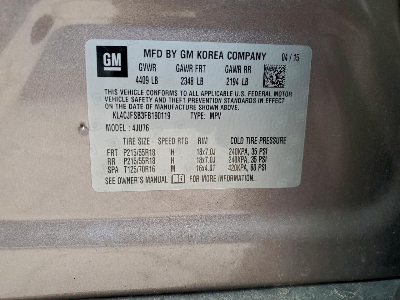 2015 Buick Encore Convenience