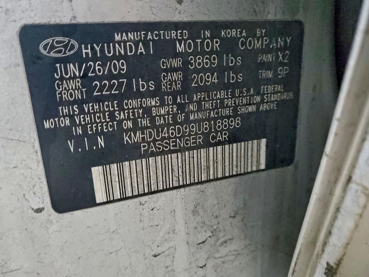 2009 Hyundai Elantra gls