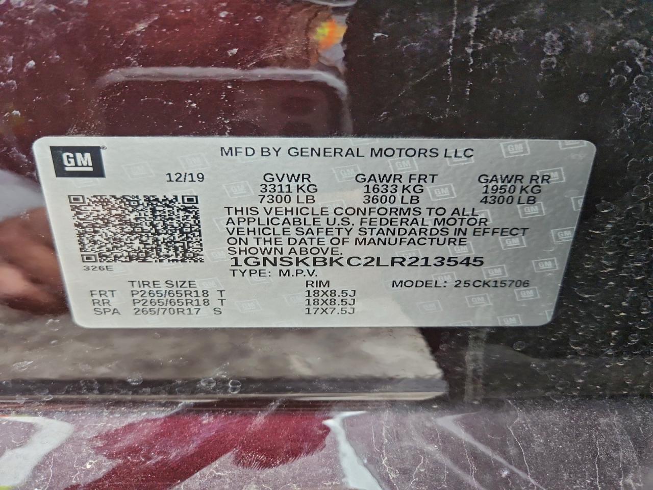 2020 Chevrolet Tahoe K1500 lt