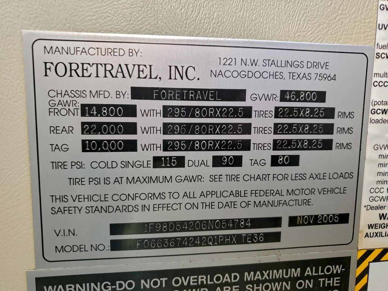 2006 Foretravel Motorhome RV