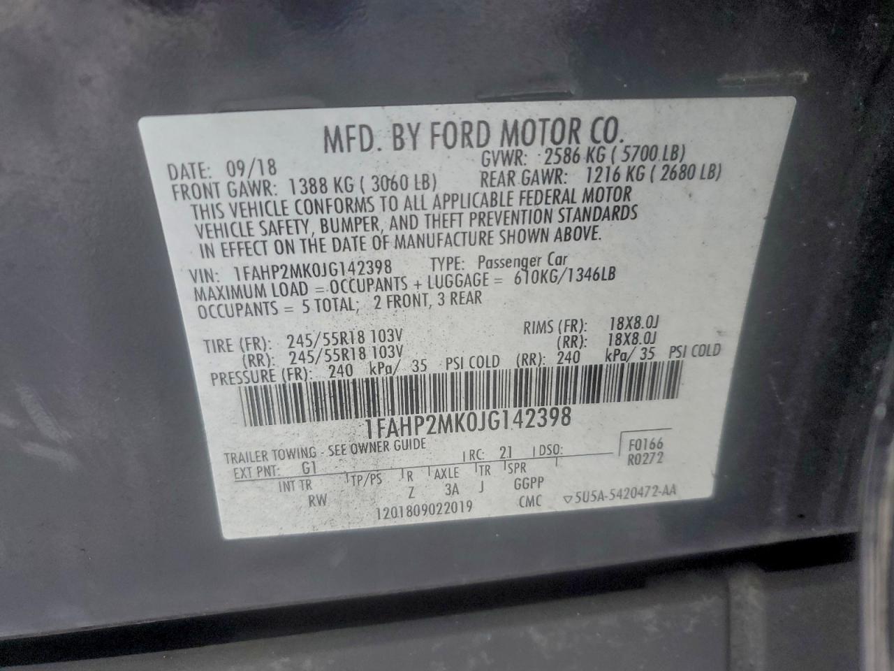 2018 Ford Taurus Police Interceptor