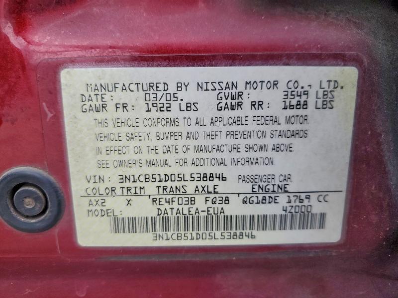 2005 Nissan 2005 Niss Sentra 1.8