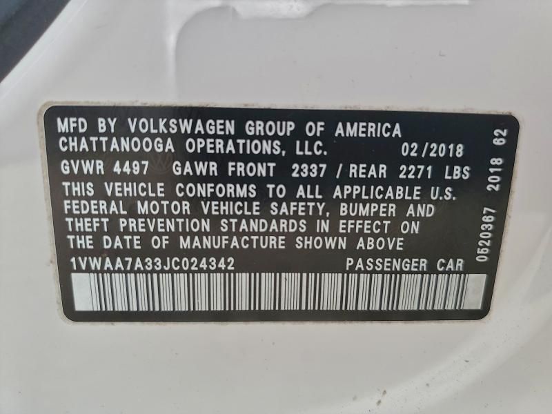 2018 Volkswagen Passat s