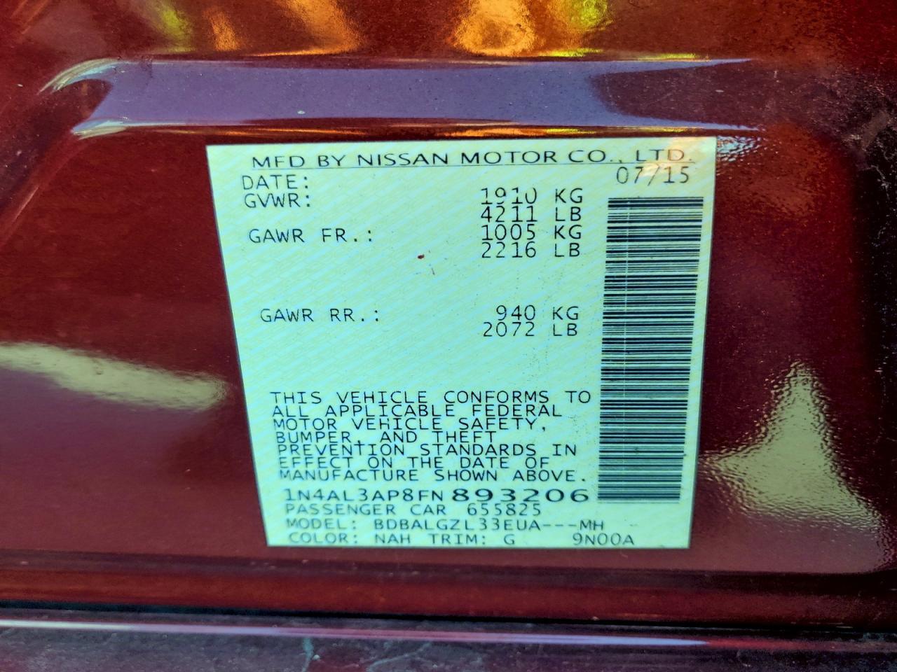 2015 Nissan Altima 2.5