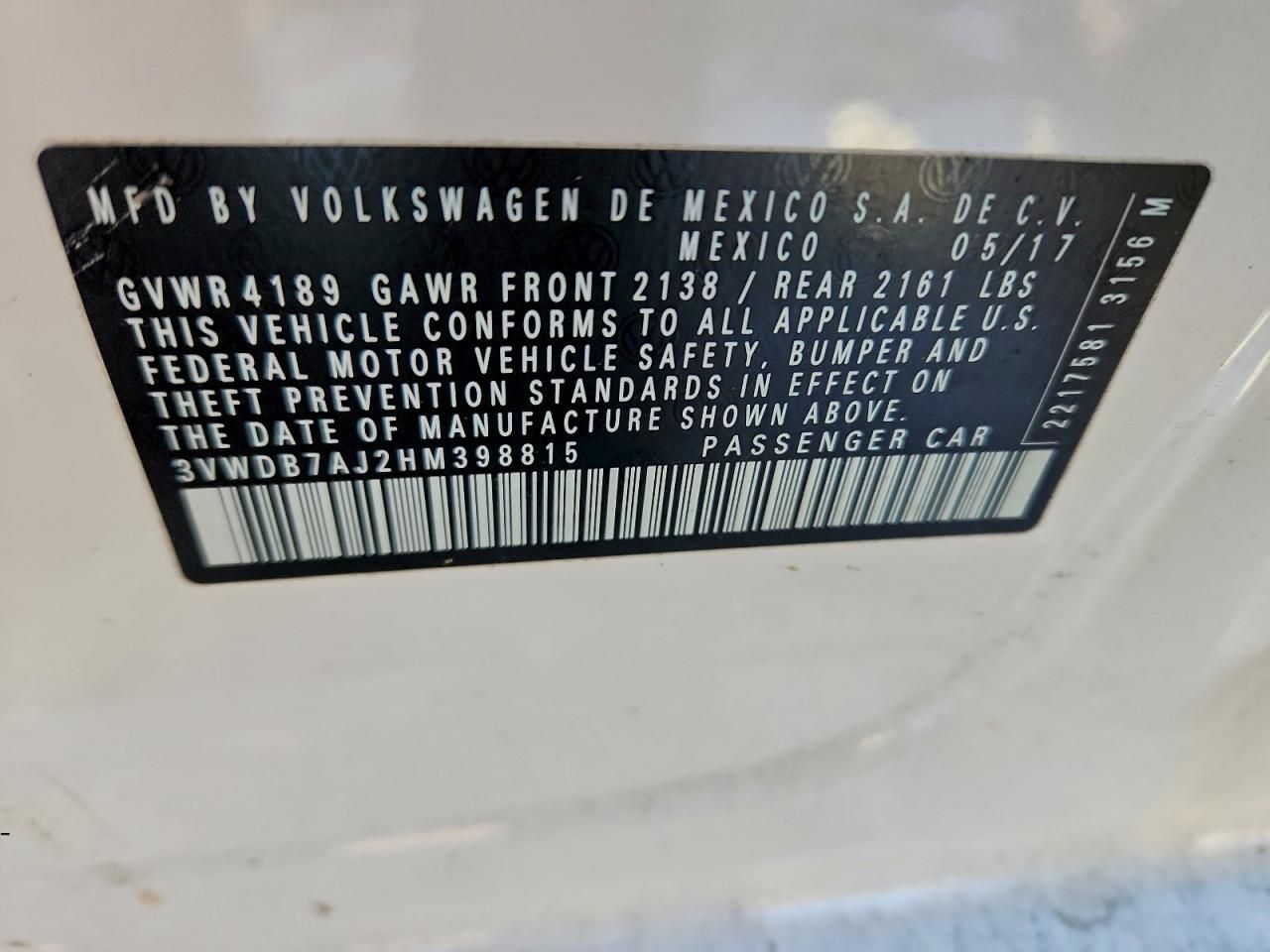 2017 Volkswagen Jetta se