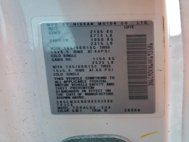 2017 Nissan NV200 SV4X2 NV Standard Roof VAN, W/ABS