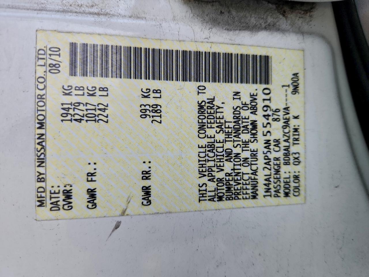 2010 Nissan Altima Base