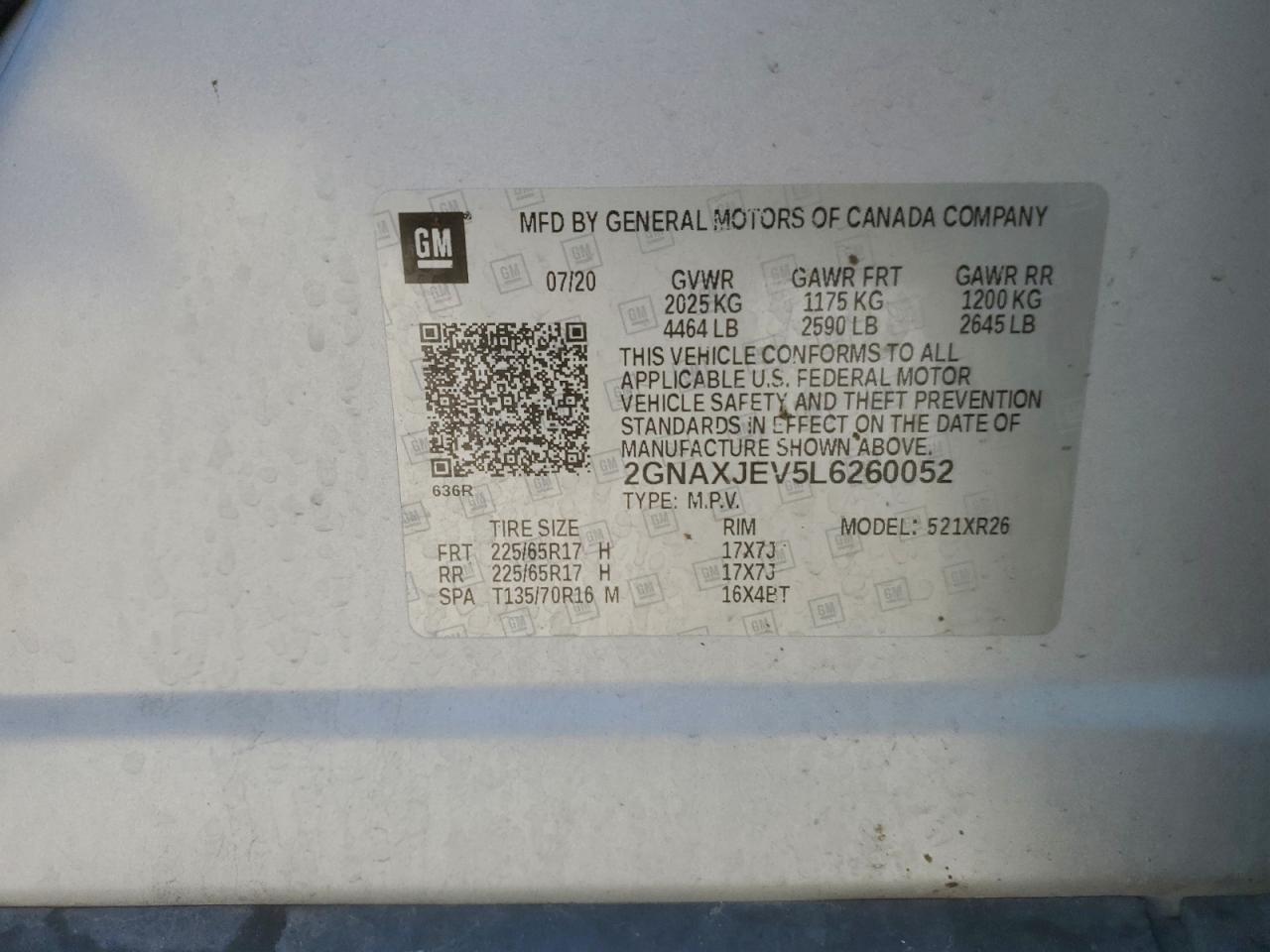 2020 Chevrolet Equinox lt