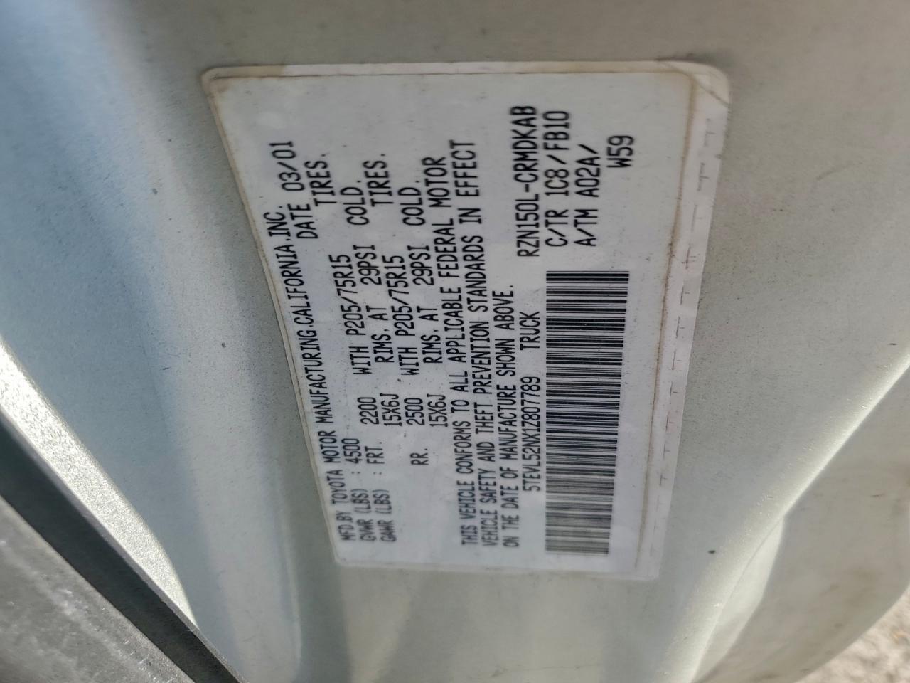 2001 Toyota Tacoma Xtracab