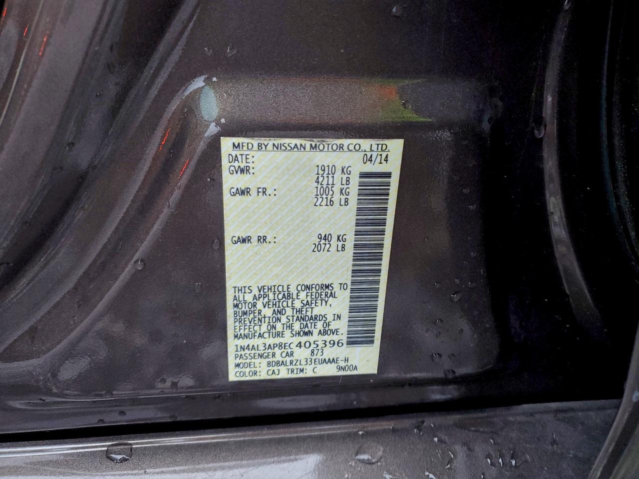 2014 Niss Altima 2.5 s