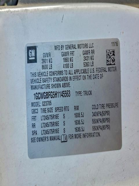 2017 Chevrolet Express Utility / Service Van