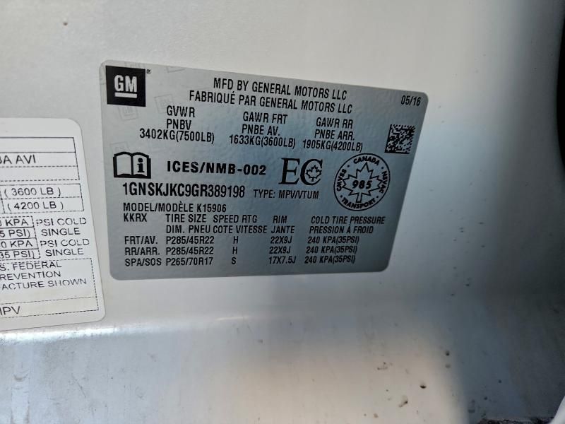 2016 Chevrolet Suburban K1500 ltz