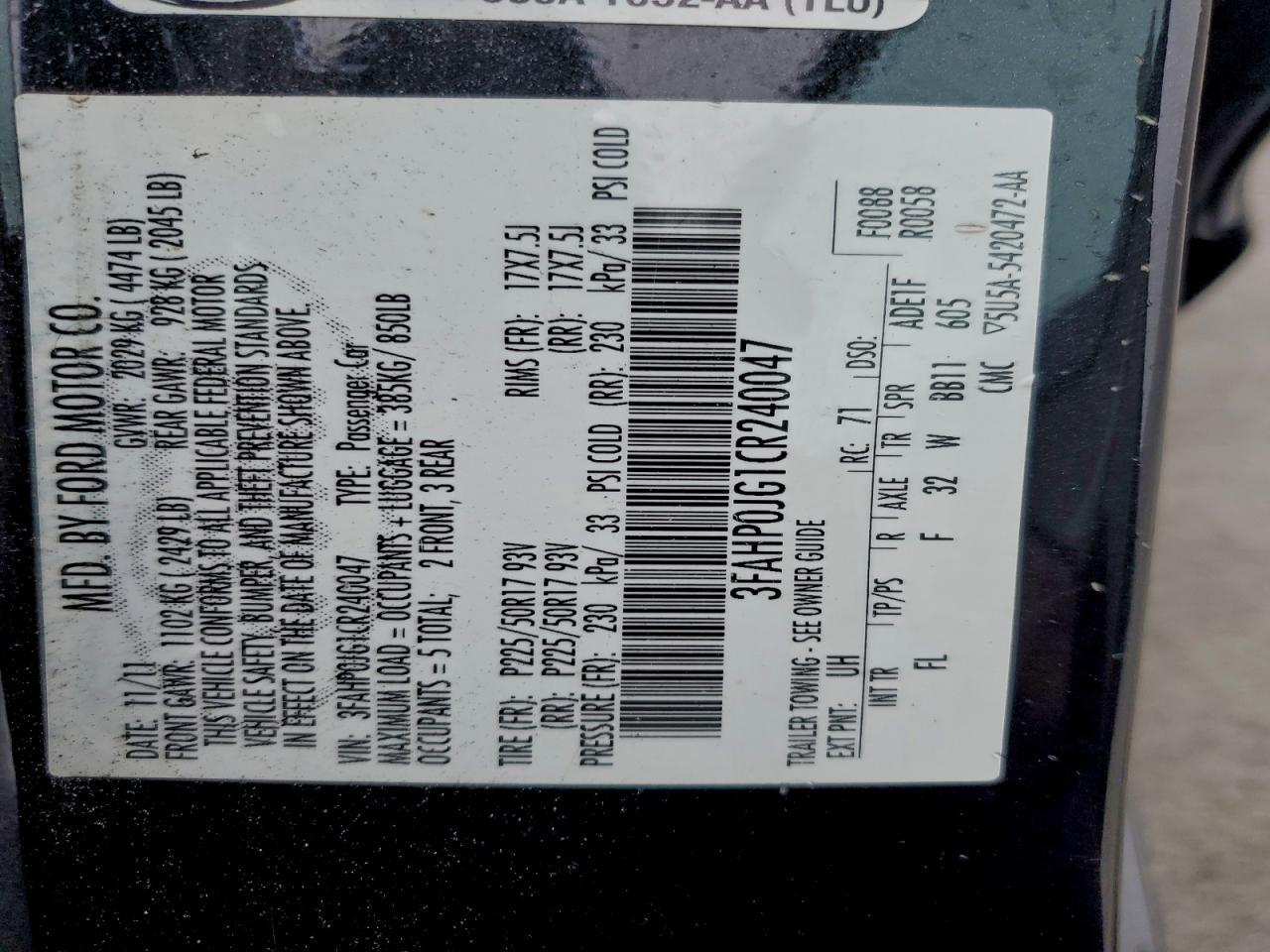 2012 Ford Fusion sel