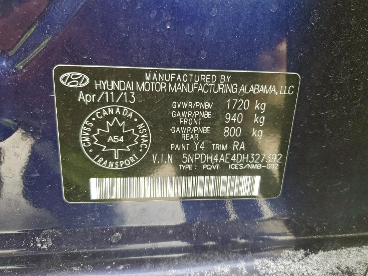 2013 Hyundai Elantra gls