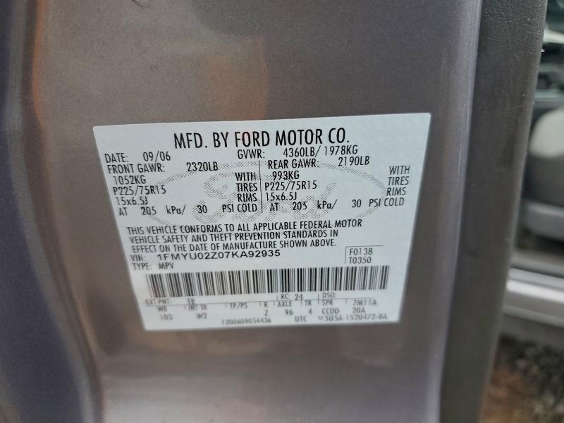 2007 Ford Escape xls