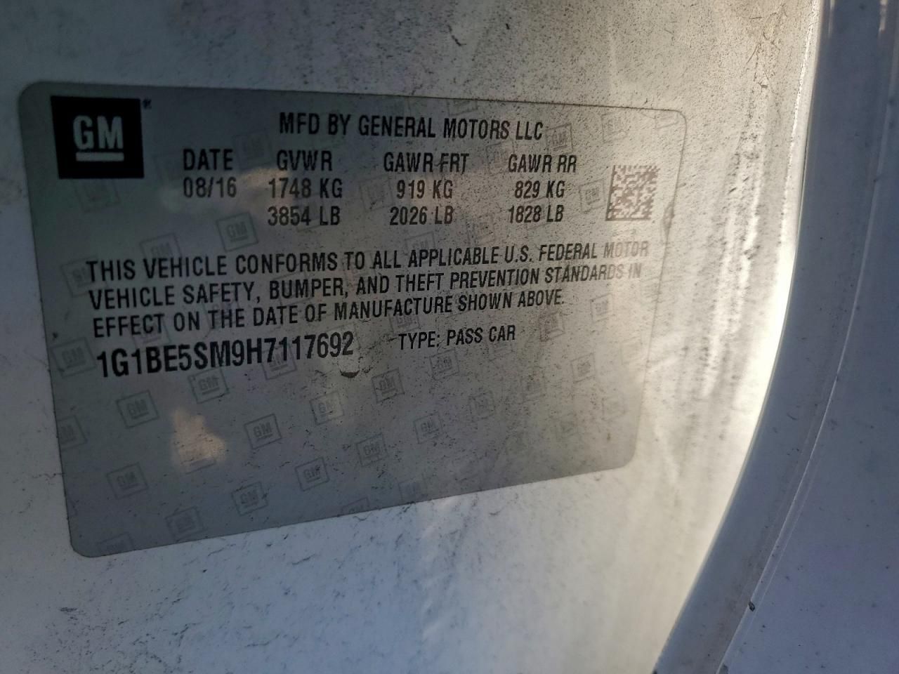 2017 Chevrolet Cruze lt